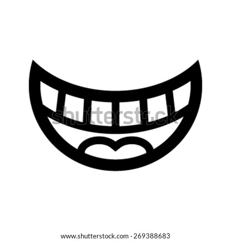 Big Happy Toothy Cartoon Smile Vector Stock Vector 229596103 - Shutterstock