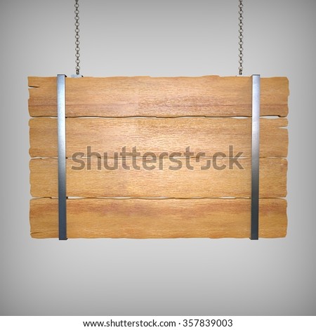 Blank Wooden Sign Hanging On Rope Stock Illustration 104383181 ...