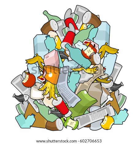 Garbage Heap Isolated Pile Rubbish Stack Stock Vector 593668013 ...