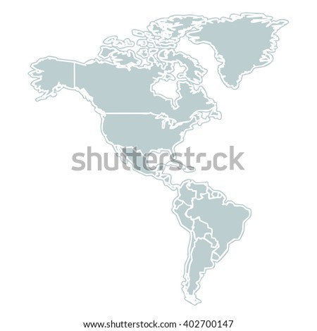 North South America Map Vector Illustation Stock Vector 19254343 