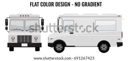 Vector Small Truck Front View Back Stock Vector 478571779 - Shutterstock
