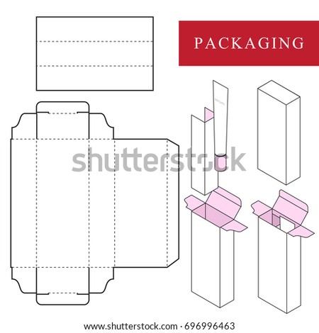Vector Packaging Box Template Lid Stock Vector 143554876 - Shutterstock