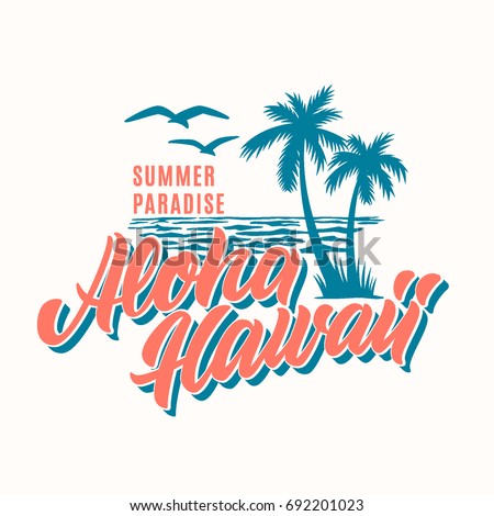 Hawaii Aloha Logo Shirt Print Stock Vector 464357291 - Shutterstock