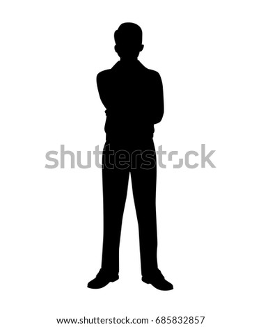 Vector Silhouette Man Standing Looking Away Stock Vector 162634556 ...