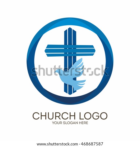 Church Logo Cross Open Bible Dove Stock Vector 324966302 - Shutterstock