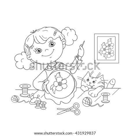 Download Needle And Thread Spool Drawing Sketch Coloring Page