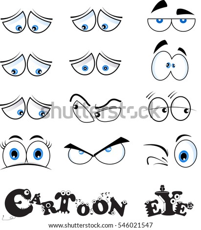 Set Cartoon Girl Eyes Isolated On Stock Vector 445967479 - Shutterstock