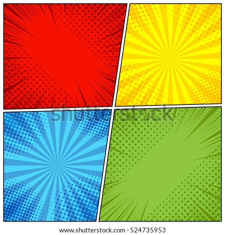 Comic Book Page Background Radial Halftone Stock Vector 524735953 ...