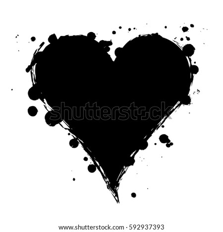 Abstract Valentine Black Heart On White Stock Illustration 69646684 ...