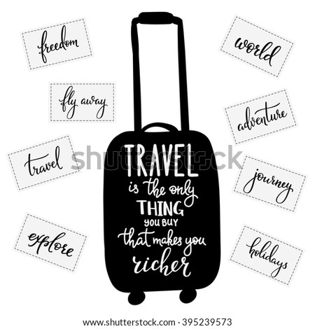 Travel Life Style Inspiration Quotes Lettering Stock ...