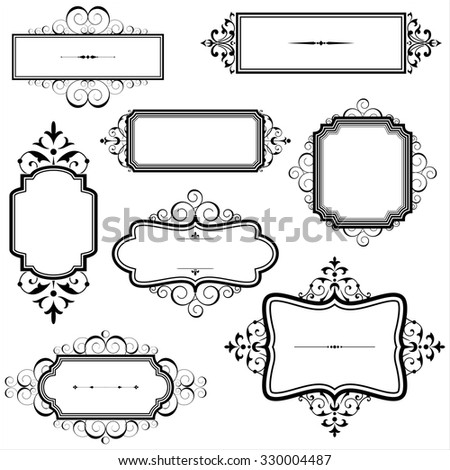 Vector Set Unfilled Doodle Frames Borders Stock Vector 123978712 ...