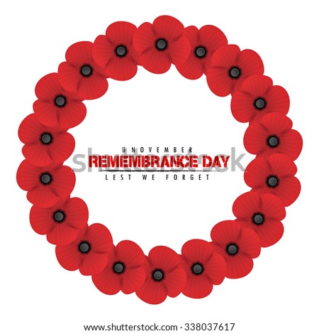 Poppy Flower Remembrance Day White Background Stock Illustration ...