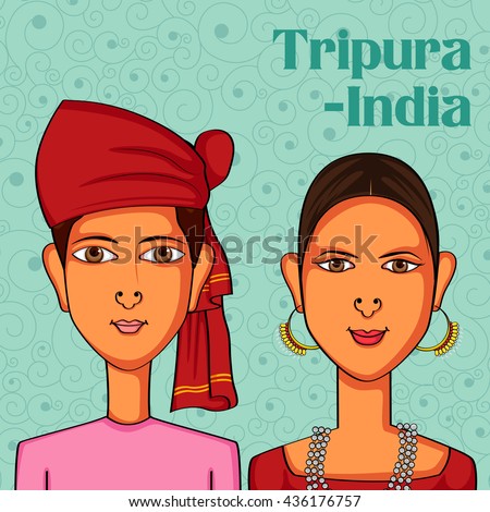 Vector Design Bihari Couple Traditional Costume Stock Vector 436177042 ...