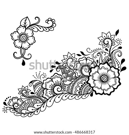 Vector Flower Pattern Doodle Style Spring Stock Vector 448207153 ...