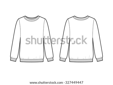 Download White Mens Sweatshirt Template Front Back Stock Vector ...