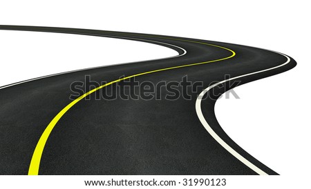 Illustration Long Winding Road Disappearing Into Stock Illustration ...