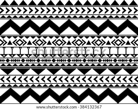 Seamless Ethnic Pattern Black White Vector Stock Vector 273186524 ...