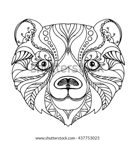 Ornamental Patterned Head Panda Zentangle Doodle Stock Vector 450238243 ...