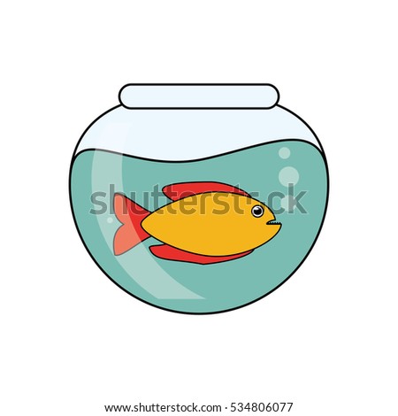 Cute Fish Water Bowl Vector Stock Vector 604286921 - Shutterstock