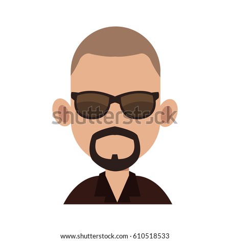 Vector Bald Man Beard Glasses Icon Stock Vector 180497192 - Shutterstock