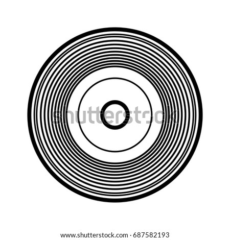 Vinyl Record Silhouette Outline Illustration Vector Stock Vector ...