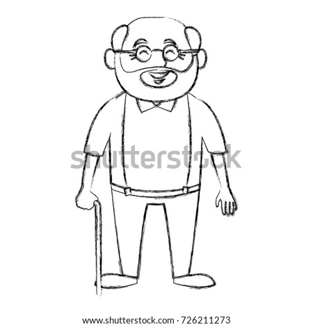 Cute Grandfather Cartoon Stock Vector 726211579 - Shutterstock