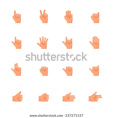 Abstract Funny Flat Style Hand Emoji Stock Vector 439355728 - Shutterstock