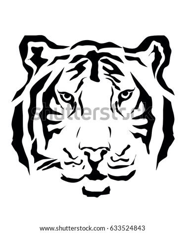 White Bengal Tiger Tattoo Vector Stock Vector 193984361 - Shutterstock