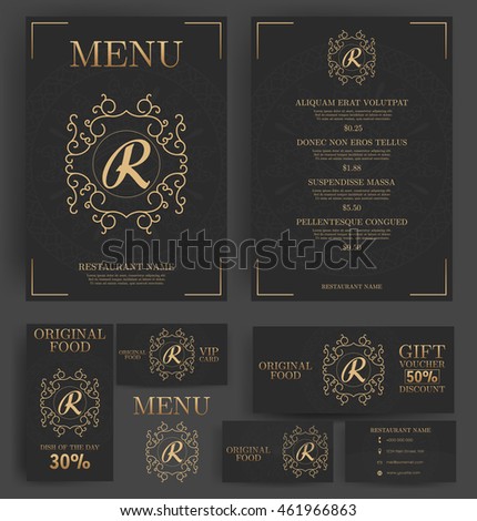 Creative Menu Design Layout Design Design เวกเตอร สต อก 576490018 Shutterstock Black And Gold Menu Template