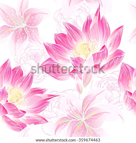 Vector Seamples Pattern Floral เวกเตอร์สต็อก 229312135 - Shutterstock