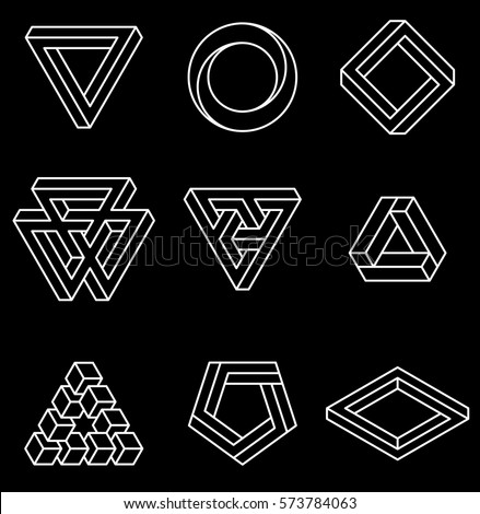 Geometric Optical Illusion Shapes Logo Identity Stock Vector 161439815 ...