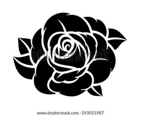 Black Silhouette Rose Leaves Vector Illustration Stock Vector 124932695 ...