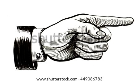 Vector Retro Vintage Pointing Hand Drawing Stock Vector 101753749 ...