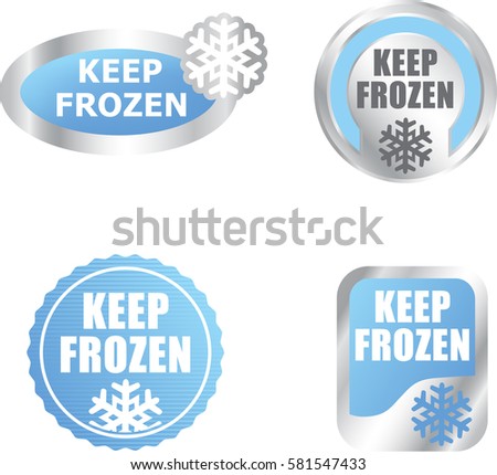 Set Blue Keep Frozen Product Badges Stock Vector 617440829 - Shutterstock