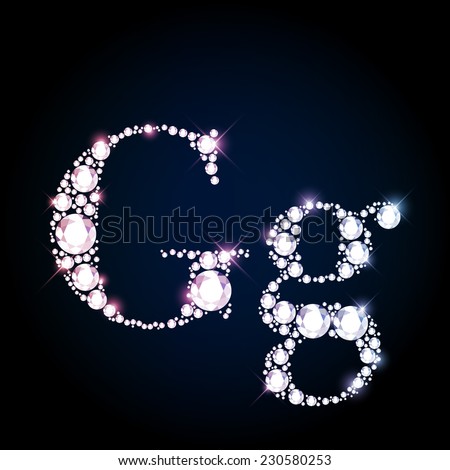 alphabet vector m g letter logo Stock Shiny Sale 271116428 Made Word Diamonds Vector