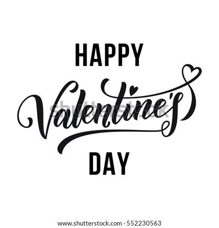 Valentines Day Card Love Calligraphy Lettering Stock Vector 360436991 ...