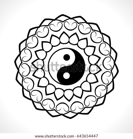 Download Zentangle Asian Meditative Mandala Ying Yang Stock Vector ...