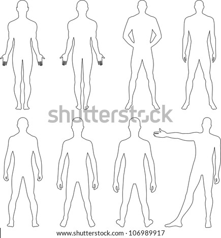 Male Mannequin Outlined Torso Front Back Stock Vector 282025619 ...