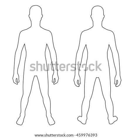 Full Length Profile Front Back View Stock Vector 94604419 - Shutterstock