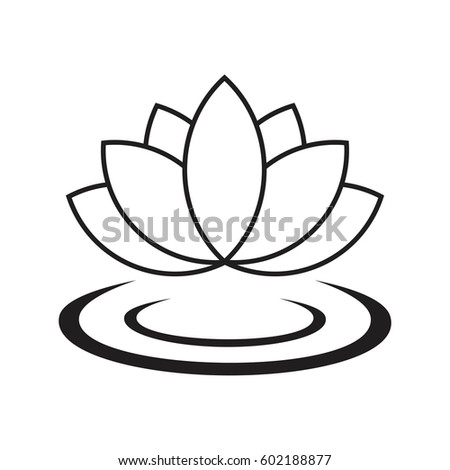 Beautiful Lotus Flower Line Illustration Vector Vectores En Stock