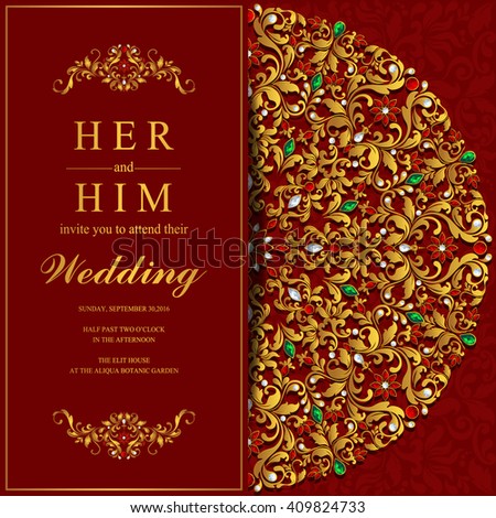 Wedding Invitation Card Abstract Background Islam Stock Vector ...