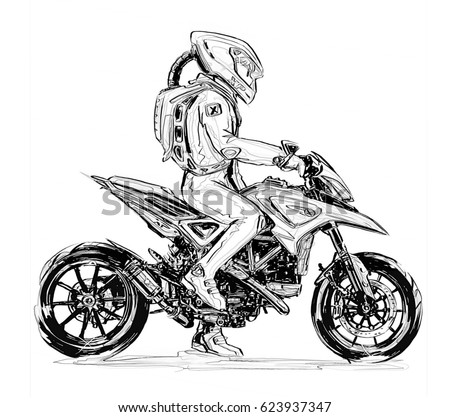 Giraffe Riding Sport Motorcycle Stock Illustration 407384071 - Shutterstock