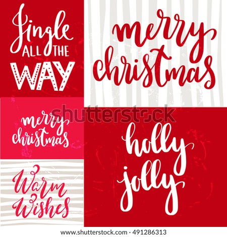 Set Handwritten Christmas Quotes Wishes Modern Stock Vector 522899122 - Shutterstock