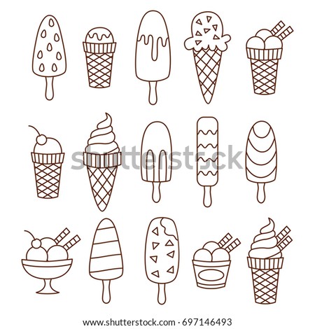 Hand Drawn Vector Illustrations Collection Ice Stock Vector 622340864 ...