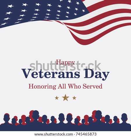 Happy Veterans Day Greeting Card Usa Stock Vector 737118622 Shutterstock Happy Veterans Day Template