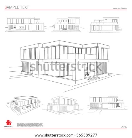 Architecture Drawing Template wireframe blueprint drawing 3d building vector stock vector Architecture Drawing Template wireframe blueprint drawing 3d building vector stock vector