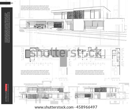 Architecture Drawing Template vector brochure template layout a4 home stock vector 361007012 Architecture Drawing Template vector brochure template layout a4 home stock vector 361007012
