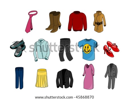Set Cartoon Clothes Girl Boy Hires Stock Illustration 131715572 ...