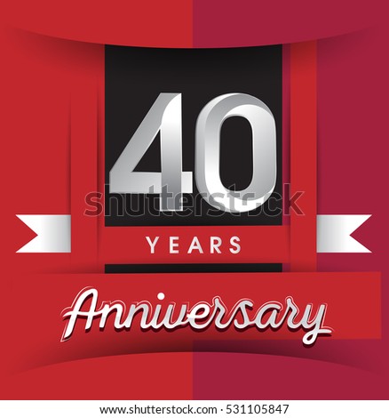 Forty Years Anniversary Celebration Logotype 40th Stock Vector ...