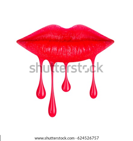 Vector Illustration Lips Dripping Gloss Stock Vector 245022616 ...